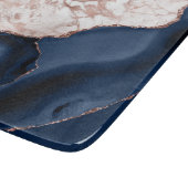 Navy Blue Agate Roos Gold Marble Snijplank (Hoek)