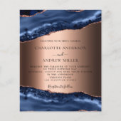 Navy blue agate roos goudbruiloft (Voorkant)