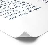 Navy blue agate simpele romantische elegant poster (Hoek)