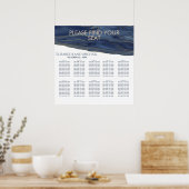 Navy blue agate simpele romantische elegant poster (Keuken)