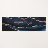 Navy Blue Agatre Aangepaste Naam Yoga Mat (Voorkant (horizontaal))