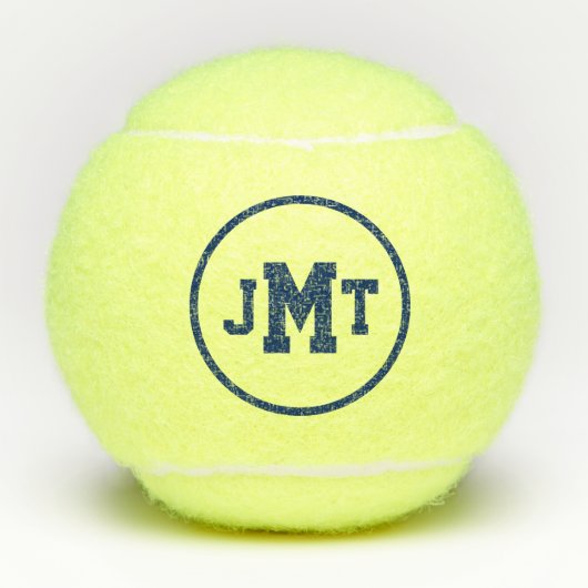 Navy Blue All-American Monogram Tennis Balls Tennisballen (Voorkant)