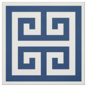 Navy Blue Alternating Square Greek Key Pattern Stof (Swatch)