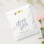 Navy Blue Altijd en altijd Script Weddenschap Bedankzakje (Gezegeld)