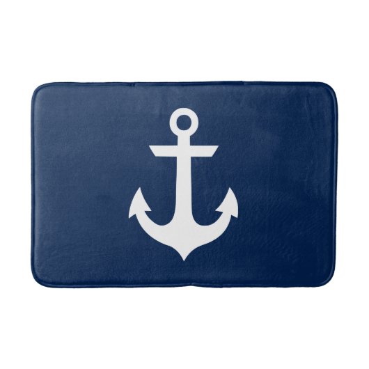 Navy Blue Anchor Badmat (Voorkant)