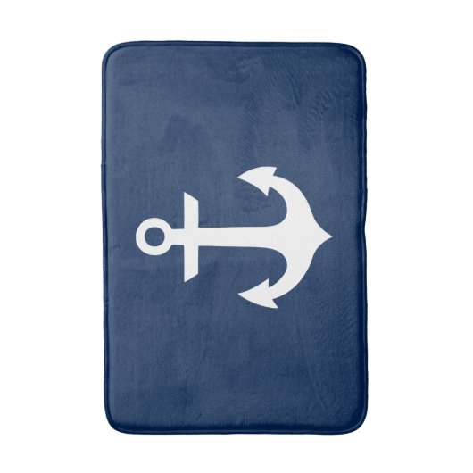 Navy Blue Anchor Badmat (Voorkant Verticaal)