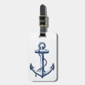 Navy Blue Anchor Bagagelabel (Voorkant verticaal)