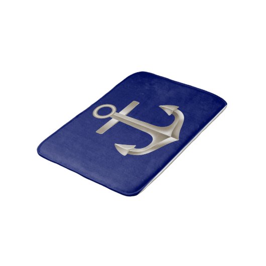 Navy Blue Anchor Bathmat Badmat (Gekanteld)