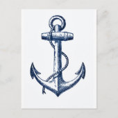 Navy Blue Anchor Briefkaart (Voorkant)