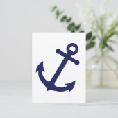 Navy Blue Anchor Briefkaart (Staand voorkant)