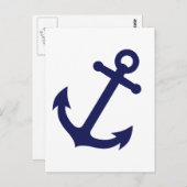 Navy Blue Anchor Briefkaart (Voorkant / Achterkant)
