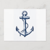 Navy Blue Anchor Briefkaart (Voorkant)