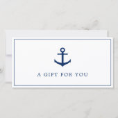 Navy Blue Anchor Business Gift Certificate (Voorkant)