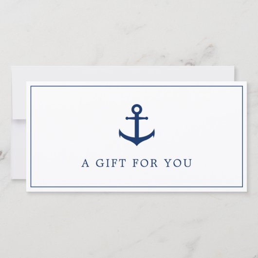 Navy Blue Anchor Business Gift Certificate (Voorkant)