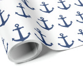 Navy Blue Anchor Cadeaupapier (Rol Hoek)