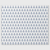 Navy Blue Anchor Cadeaupapier (Vlak)