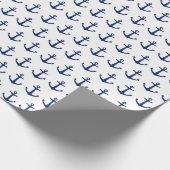 Navy Blue Anchor Cadeaupapier (Hoek)