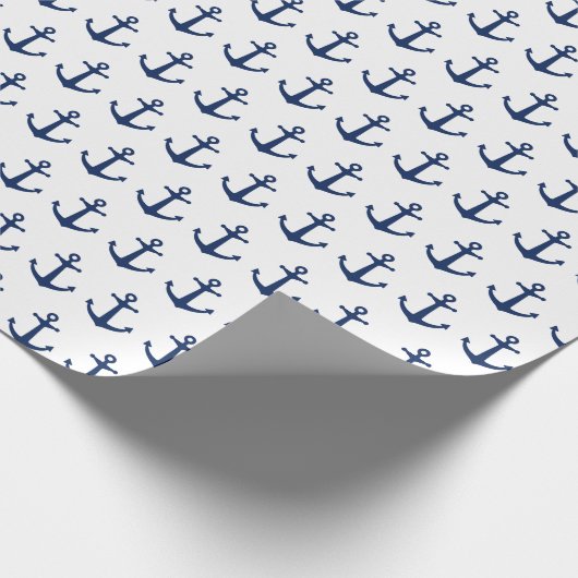 Navy Blue Anchor Cadeaupapier (Hoek)
