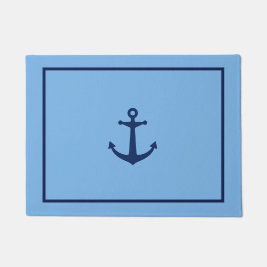 Navy Blue Anchor Deurmat (Voorkant)