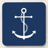 Navy Blue Anchor Drankjes Onderzetter (Voorkant)
