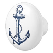 Navy Blue Anchor Keramische Knop (Rechts)