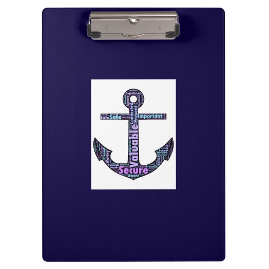 Navy Blue Anchor Klembord (Voorkant)