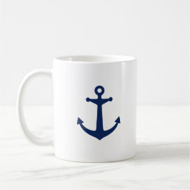 Navy Blue Anchor Koffiemok
