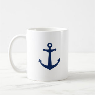 Navy Blue Anchor Koffiemok