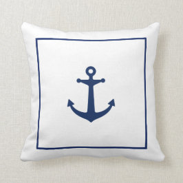 Navy Blue Anchor Kussen