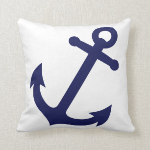 Navy Blue Anchor Kussen