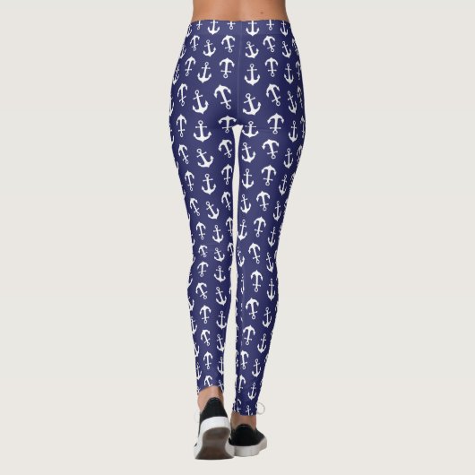 Navy Blue Anchor Leggings (Achterkant)