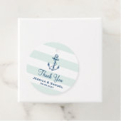 Navy Blue Anchor & Mint Stripes Bruiloft Dank u Bedankjes Labels (In situ)