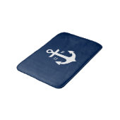 Navy Blue Anchor Monogram Badmat (Gekanteld)