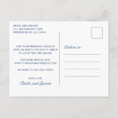 Navy Blue Anchor Monogram Nautical Save the Date Aankondigingskaart (Achterkant)