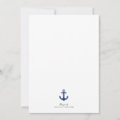 Navy Blue Anchor Monogram Vrijgezellenfeest Kaart (Achterkant)
