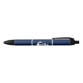 Navy Blue Anchor Monogrammed Blauwe Inkt Pen (Bovenkant)