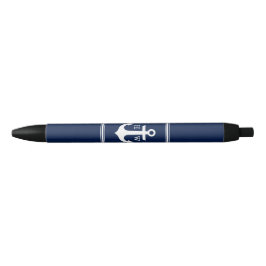 Navy Blue Anchor Monogrammed Blauwe Inkt Pen