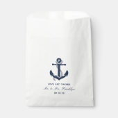 Navy Blue Anchor Nautical Beach bruiloft Bag Bedankzakje (Voorkant)