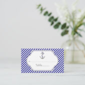 Navy blue anchor nautical bruiloft card plaatskaartje (Staand voorkant)