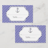 Navy blue anchor nautical bruiloft card plaatskaartje (Voorkant / Achterkant)