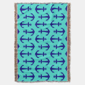 Navy Blue Anchor op het kustdek van Turquoise Deken (Voorkant Verticaal)