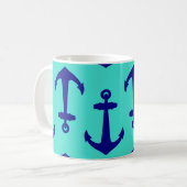 Navy Blue Anchor op het kustdek van Turquoise Koffiemok (Voorkant links)