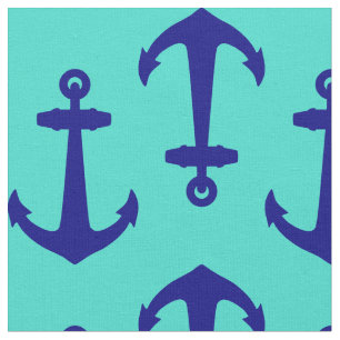 Navy Blue Anchor op het kustdek van Turquoise Stof