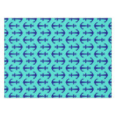 Navy Blue Anchor op het kustdek van Turquoise Tafelkleed (Voorkant (Horizontaal))