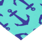 Navy Blue Anchor op het kustdek van Turquoise Tafelkleed (Gekanteld)