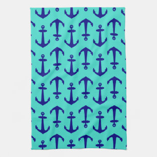 Navy Blue Anchor op het kustdek van Turquoise Theedoek