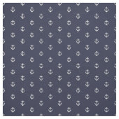 Navy Blue Anchor Print Stof (Swatch)