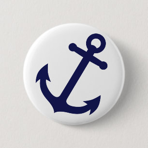 Navy Blue Anchor Ronde Button 5,7 Cm