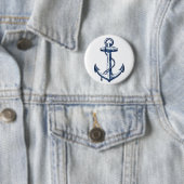 Navy Blue Anchor Ronde Button 5,7 Cm (In situ)