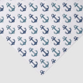 Navy Blue Anchor Sailing Two-Tone | Nautisch Tissuepapier (Detail)